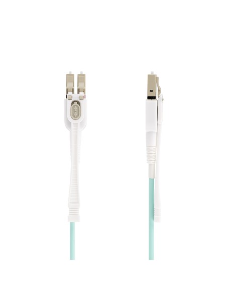 Cable de Fibra Óptica Multimodo LC a LC (UPC) OM4 de 5m - con Pestillos - 50/125µm - Redes de 100G - Resistente a los Dobleces 